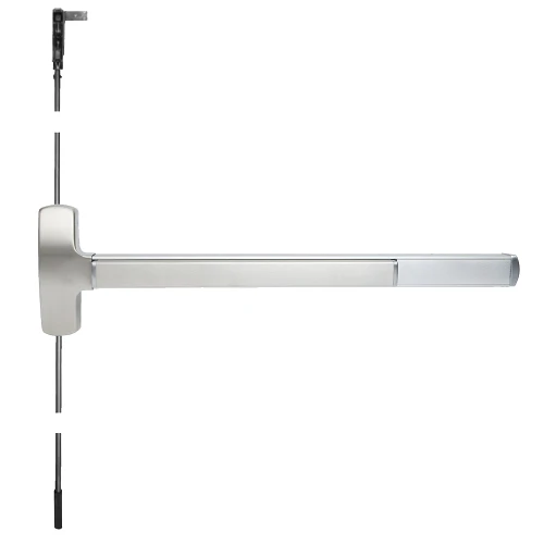 Falcon ELF-25-C-L-VR-S 3 26D RHR Electrified Fire Rated 25 Series Exit Device Concealed Vertical Rod with Vandal Resistant Trim Sutro Lever Design 3 Ft Device Satin Chrome ELF-25-C-L-VR-S 3 26D RHR