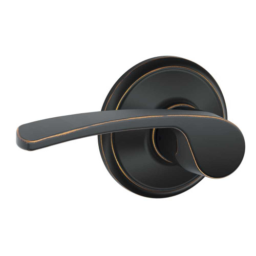 Schlage Residential F10 MER 716 Grade 2 Passage Latch Merano Lever Antique Bronze Finish F10 MER 716