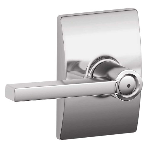 Schlage Residential F40 LAT 625 CEN Grade 2 Privacy Lock Latitude Lever Century Rose Bright Chrome Finish F40 LAT 625 CEN