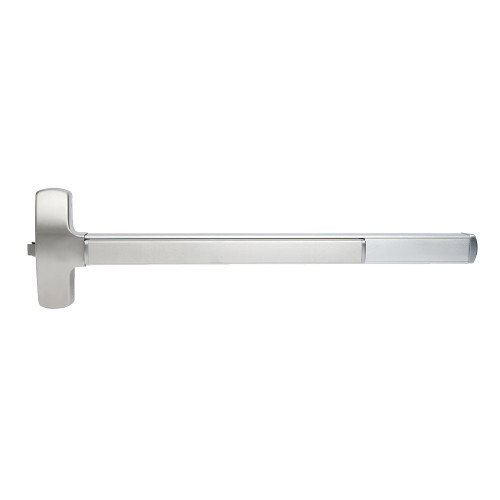 Falcon MELRXF-25-R-L-DT-S 3 26D LHR Grade 1 Rim Exit Bar Wide Stile Pushpad 36 Fire-Rated Device Dummy Function Sutro Lever with Escutcheon Motorized Latch Retraction Request to Exit Switch Less Dogging Satin Chrome Finish Left Hand Reverse