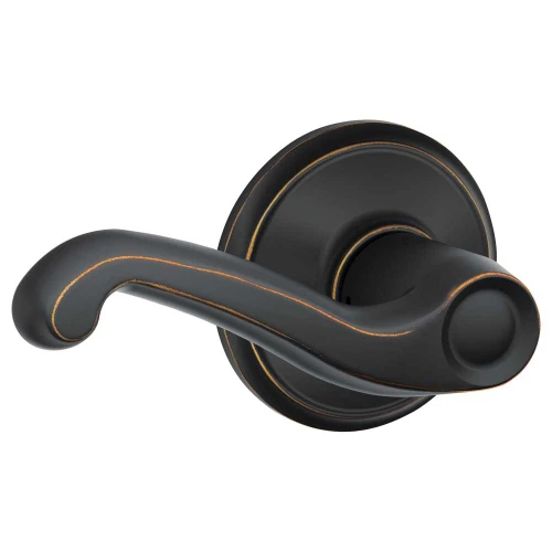 Schlage Residential F10 FLA 716 Grade 2 Passage Latch Flair Lever Antique Bronze Finish F10 FLA 716