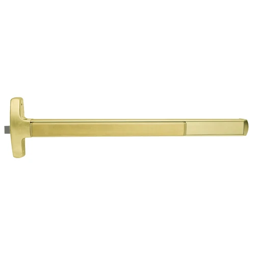 Falcon MELRX24-R-717DT 3 US4 LHR Grade 1 Rim Exit Bar Narrow Stile Pushpad 3' Door Width Dummy Function Tubular Pull Electric Latch Retraction Request to Exit Switch Hex Key Dogging Satin Brass Finish Left Hand Reverse MELRX24-R-717DT 3 US4 LHR