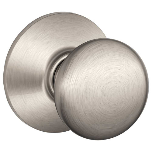 Schlage Residential F10 PLY 619 Passage Latch Plymouth Knob Satin Nickel F10 PLY 619
