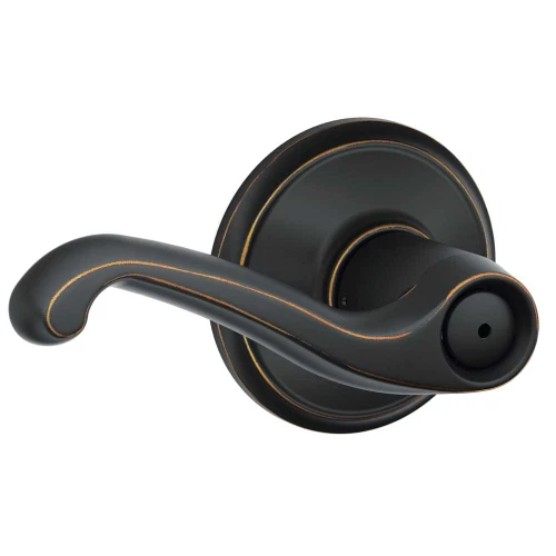 Schlage Residential F40 FLA 716 Grade 2 Privacy Lock Flair Lever Antique Bronze Finish F40 FLA 716