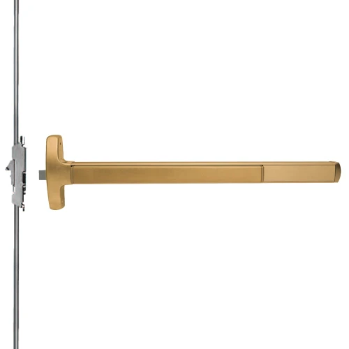 Falcon MELRXF-24-CWDC-EO 3 10 Grade 1 Concealed Vertical Rod Exit Bar Narrow Stile Pushpad 3' Door Width 84 Door Height Exit Only Electric Latch Retraction Request to Exit Switch Hex Key Dogging Satin Bronze Clear Coated Finish MELRXF-24-CWDC-EO 3 10
