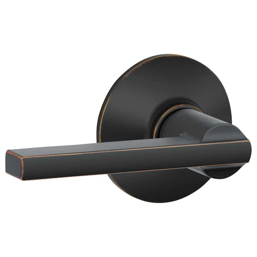Schlage Residential F10 LAT 716 Grade 2 Passage Latch Latitude Lever Antique Bronze Finish F10 LAT 716