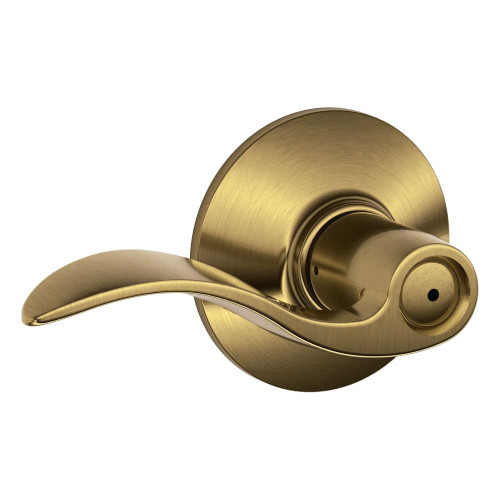 Schlage Residential F40 ACC 609 Grade 2 Privacy Lock Accent Lever Satin Brass Blackened Satin Relieved Clear Coated Finish F40 ACC 609