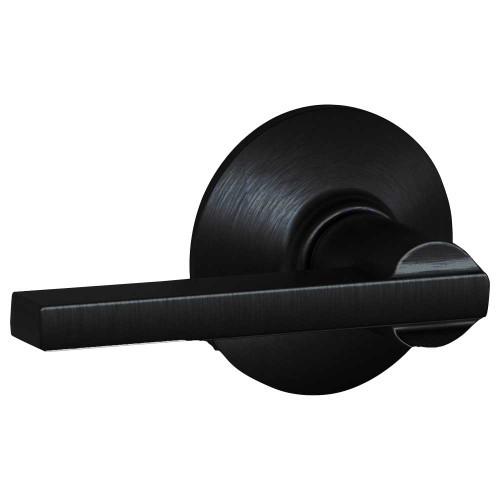 Schlage Residential F10 LAT 622 Grade 2 Passage Latch Latitude Lever Black Finish F10 LAT 622