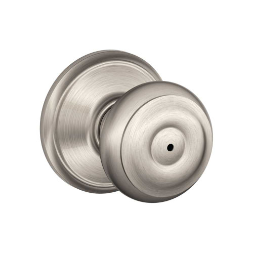 Schlage Residential F40 GEO 619 Privacy Lock Georgian Knob Satin Nickel F40 GEO 619