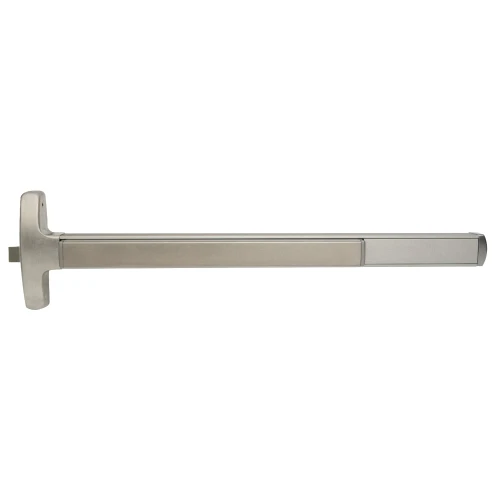 Falcon MELRX24-R-L-DT-S 4 32D LHR Grade 1 Rim Exit Bar Narrow Stile Pushpad 4' Door Width Dummy Function Sutro Lever with Escutcheon Electric Latch Retraction Request to Exit Switch Hex Key Dogging Satin Stainless Steel Finish Left Hand Reverse MELRX24-R-L-DT-S 4 32D LHR