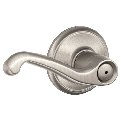 Schlage Residential F40 FLA 619 Grade 2 Privacy Lock Flair Lever Satin Nickel Finish F40 FLA 619