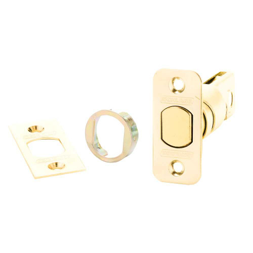 Schlage 12-287 605 Deadbolt B500 Series Triple Option Adjustable 2-3/8 or 2-3/4 Backset Square Corner 1/4 Round Corner and Circular Drive-In Faceplates Bright Brass 12-287 605