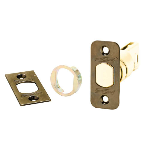 Schlage 12-287 609 Deadbolt B500 Series Triple Option Adjustable 2-3/8 or 2-3/4 Backset Square Corner 1/4 Round Corner and Circular Drive-In Faceplates Antique Brass 12-287 609