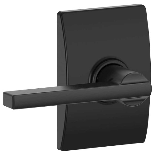 Schlage Residential F10 LAT 622 CEN Grade 2 Passage Latch Latitude Lever Century Rose Black Finish F10 LAT 622 CEN