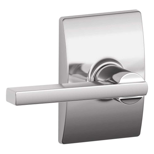 Schlage Residential F10 LAT 625 CEN Grade 2 Passage Latch Latitude Lever Century Rose Bright Chrome Finish F10 LAT 625 CEN