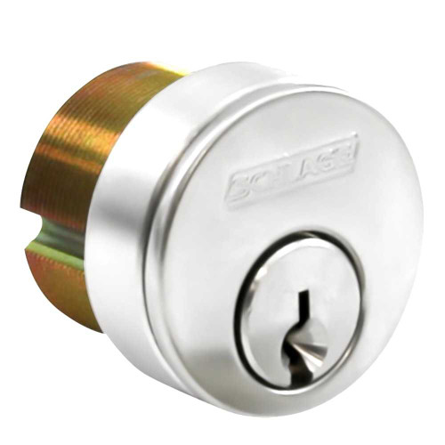 Schlage 20-013 C145 118 625 1-1/8 In Mortise Cylinder 6-pin C145 Keyway Keyed Different Adams Rite Cam 2 Keys 3/8 In Blocking RIng Bright Chrome Finish Non-handed 20-013 C145 118 625