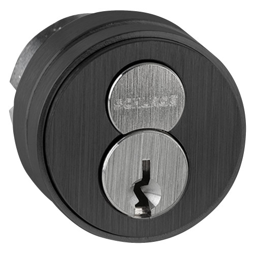 Schlage 20-061 ICC 622 B520-296 1-1/2 FSIC Mortise Cylinder 6-pin ICC Keyway Construction Sargent Cam Compression Ring Spring 3/8 Blocking Ring 0 Keys Flat Black Coated Finish Non-Handed