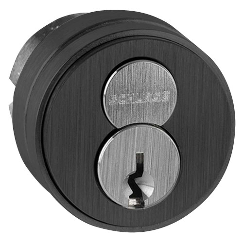 Schlage 20-061 ICC 622 B520-296 1-1/2 FSIC Mortise Cylinder 6-pin ICC Keyway Construction Sargent Cam Compression Ring Spring 3/8 Blocking Ring 0 Keys Flat Black Coated Finish Non-Handed 20-061 ICC 622 B520-296