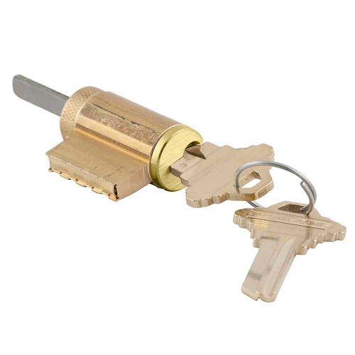 Schlage 23-013 C145 606 Key-in-Knob Cylinder 6-pin C145 Keyway Keyed Different 2 Keys Satin Brass Finish Non-handed 23-013 C145 606