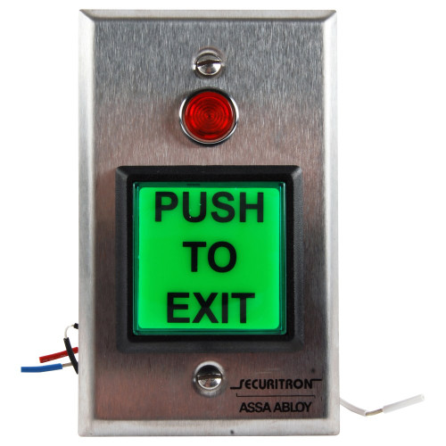 Securitron PB2 2 Square Illuminated Push to Exit Pushbutton Single Gang SPDT