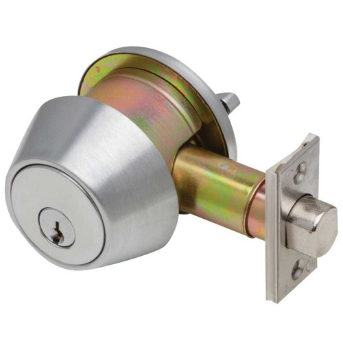 Dexter DB2000-SCT-626-KDC Grade 2 Single Cylinder Deadbolt 2-3/8 or 2-3/4 Adjustable Backset Conventional Cylinder Satin Chrome Finish Non-Handed DB2000-SCT-626-KDC
