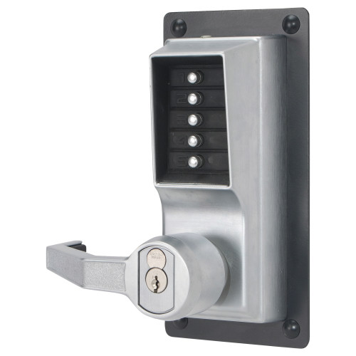 Kaba Simplex LLP1020R-26D-41 Exit Trim Lever Lock Combination and Key Override Left Hand Reverse Sargent LFIC Prep Less Core Satin Chrome