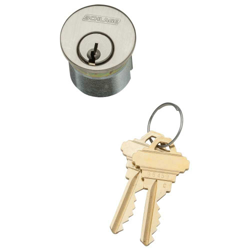 Schlage 30-021 C234 118 619 1-1/8 In Mortise Cylinder 6-pin C234 Keyway Keyed Different Schlage L Cam 2 Keys Satin Nickel Plated Clear Coated Finish Non-handed 30-021 C234 118 619