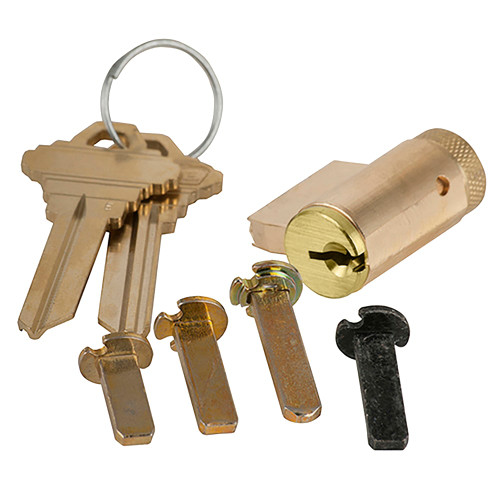 Schlage 40-100 E 606 Key-in-Lever Cylinder 6-pin E Keyway 0 Bitted 2 Keys Satin Brass Finish Non-handed