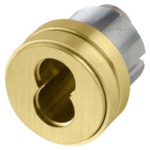 Schlage 80-103 606 1-3/8 In SFIC Mortise Housing Adams Rite Cam 7/16 In Blocking RIng Satin Brass Finish Non-handed 80-103 606