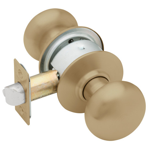 Schlage A10S PLY 609 Grade 2 Passage Cylindrical Lock Plymouth Knob Non-Keyed Antique Brass Finish Non-handed