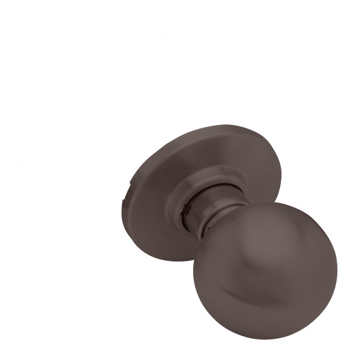 Schlage A25D ORB 613 Grade 2 Backplate Exit Cylindrical Lock Orbit Knob Non-Keyed Oil-Rubbed Bronze Finish Non-handed A25D ORB 613