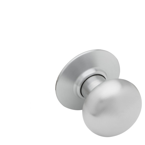 Schlage A25D PLY 626 Grade 2 Backplate Exit Cylindrical Lock Plymouth Knob Non-Keyed Satin Chrome Finish Non-handed A25D PLY 626