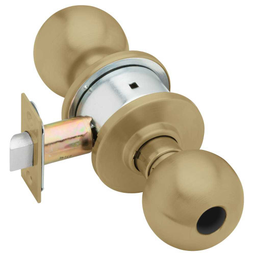 Schlage A53LD ORB 609 Grade 2 Entrance Cylindrical Lock Orbit Knob Conventional Less Cylinder Antique Brass Finish Non-handed A53LD ORB 609