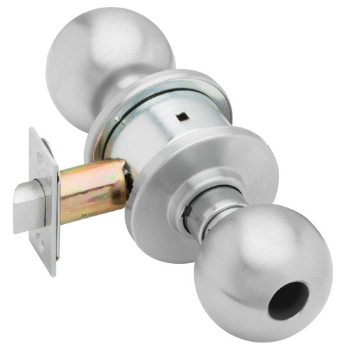 Schlage A70LD ORB 626 Grade 2 Classroom Cylindrical Lock Orbit Knob Conventional Less Cylinder Satin Chrome Finish Non-handed A70LD ORB 626