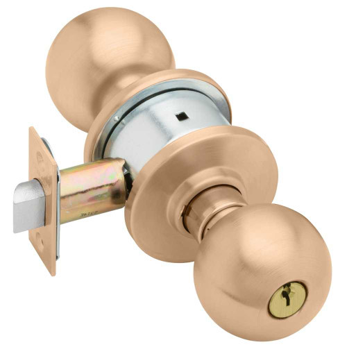 Schlage A70PD ORB 612 Grade 2 Classroom Cylindrical Lock Orbit Knob Conventional Cylinder Satin Bronze Finish Non-handed A70PD ORB 612