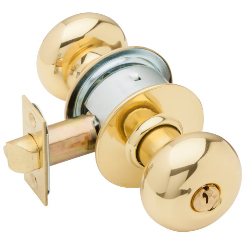 Schlage A70PD PLY 605 Grade 2 Classroom Cylindrical Lock Plymouth Knob Conventional Cylinder Bright Brass Finish Non-handed