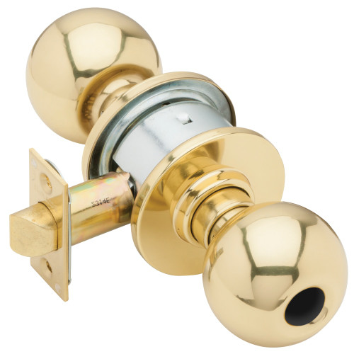 Schlage A80LD ORB 605 Grade 2 Storeroom Cylindrical Lock Orbit Knob Conventional Less Cylinder Bright Brass Finish Non-handed