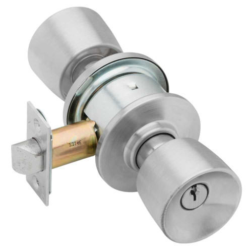 Schlage A80PD TUL 626 Grade 2 Storeroom Cylindrical Lock Tulip Knob Conventional Cylinder Satin Chrome Finish Non-handed A80PD TUL 626