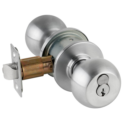 Schlage A80RD ORB 626 Grade 2 Storeroom Cylindrical Lock Orbit Knob FSIC Core Satin Chrome Finish Non-handed
