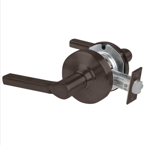 Schlage ALX10 LAT 613 43-005 Grade 2 Passage Cylindrical Lock with Field Selectable Vandlgard Latitude Lever Non-Keyed Oil-Rubbed Bronze Finish Backset Extension Non-handed ALX10 LAT 613 43-005
