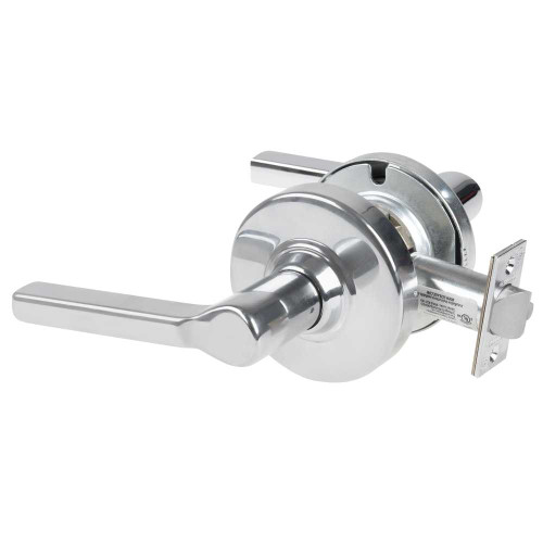 Schlage ALX10 LAT 625 Grade 2 Passage Cylindrical Lock with Field Selectable Vandlgard Latitude Lever Non-Keyed Bright Chrome Finish Non-handed ALX10 LAT 625