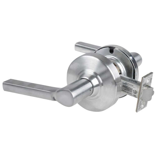 Schlage ALX10 LAT 626 Grade 2 Passage Cylindrical Lock with Field Selectable Vandlgard Latitude Lever Non-Keyed Satin Chrome Finish Non-handed ALX10 LAT 626