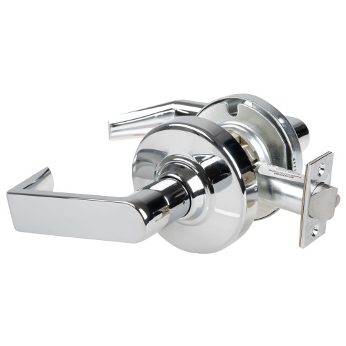 Schlage ALX10 RHO 625 Grade 2 Passage Cylindrical Lock with Field Selectable Vandlgard Rhodes Lever Non-Keyed Bright Chrome Finish Non-handed