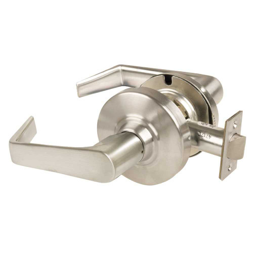 Schlage ALX10 SAT 619 Grade 2 Passage Cylindrical Lock with Field Selectable Vandlgard Saturn Lever Non-Keyed Satin Nickel Finish Non-handed ALX10 SAT 619