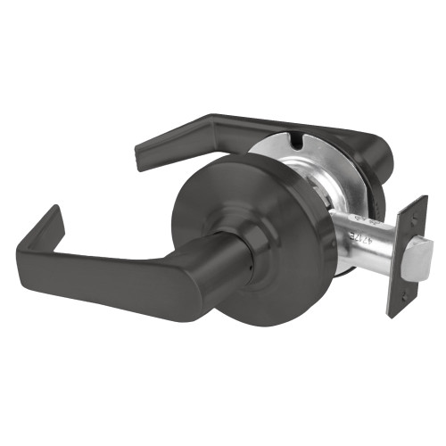 Schlage ALX10 SAT 622 Grade 2 Passage Cylindrical Lock with Field Selectable Vandlgard Saturn Lever Non-Keyed Matte Black Finish Non-handed