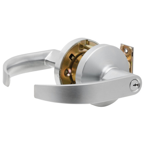 Falcon K511CP6D Q 626 Grade 1 Push-Turnbutton Entrance Cylindrical Lock Quantum Lever Conventional Cylinder Satin Chrome Finish Non-handed