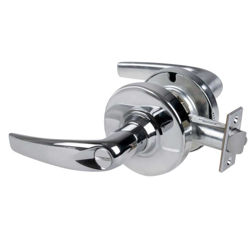 Schlage ALX40 ATH 625 Grade 2 Privacy Cylindrical Lock with Field Selectable Vandlgard Athens Lever Non-Keyed Bright Chrome Finish Non-handed ALX40 ATH 625