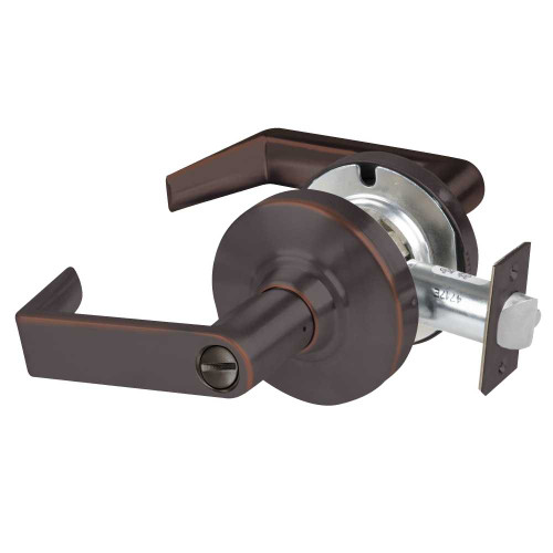 Schlage ALX40 RHO 643E Grade 2 Privacy Cylindrical Lock with Field Selectable Vandlgard Rhodes Lever Non-Keyed Aged Bronze Finish Non-handed ALX40 RHO 643E