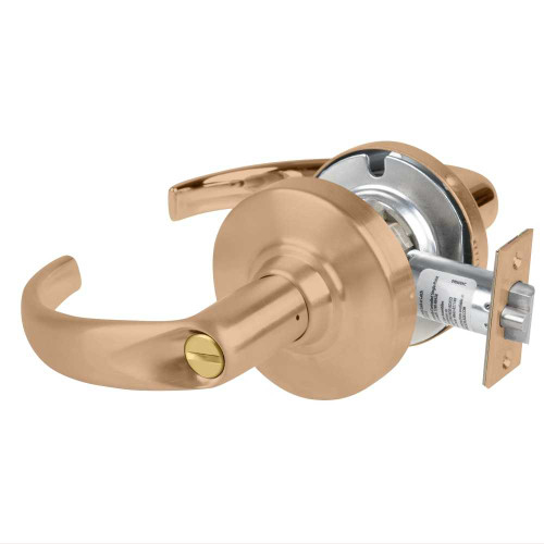 Schlage ALX40 SPA 612 Grade 2 Privacy Cylindrical Lock with Field Selectable Vandlgard Sparta Lever Non-Keyed Satin Bronze Finish Non-handed ALX40 SPA 612