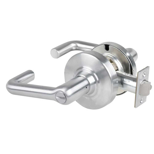 Schlage ALX40 TLR 626 Grade 2 Privacy Cylindrical Lock with Field Selectable Vandlgard Tubular Lever Non-Keyed Satin Chrome Finish Non-handed ALX40 TLR 626